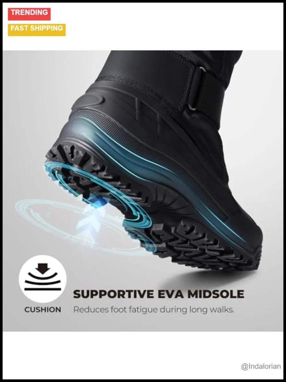 Waterproof Snow Boots Insulated Fur Liner Lightweight Outdoor Tall Boots